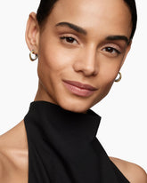 Crossover Hoop Earrings in Sterling Silver with 18K Yellow Gold, 17mm